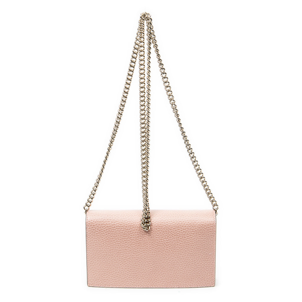 Shoulder Bag Betty Wallet on Chain Pink Calfskin Leather