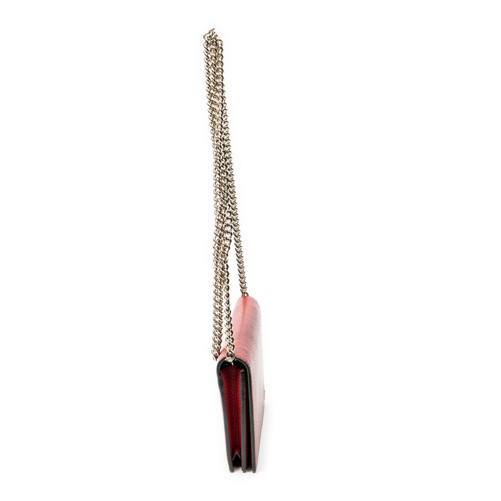 Shoulder Bag Betty Wallet on Chain Red Calfskin Leather