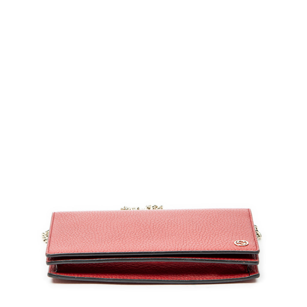 Shoulder Bag Betty Wallet on Chain Red Calfskin Leather
