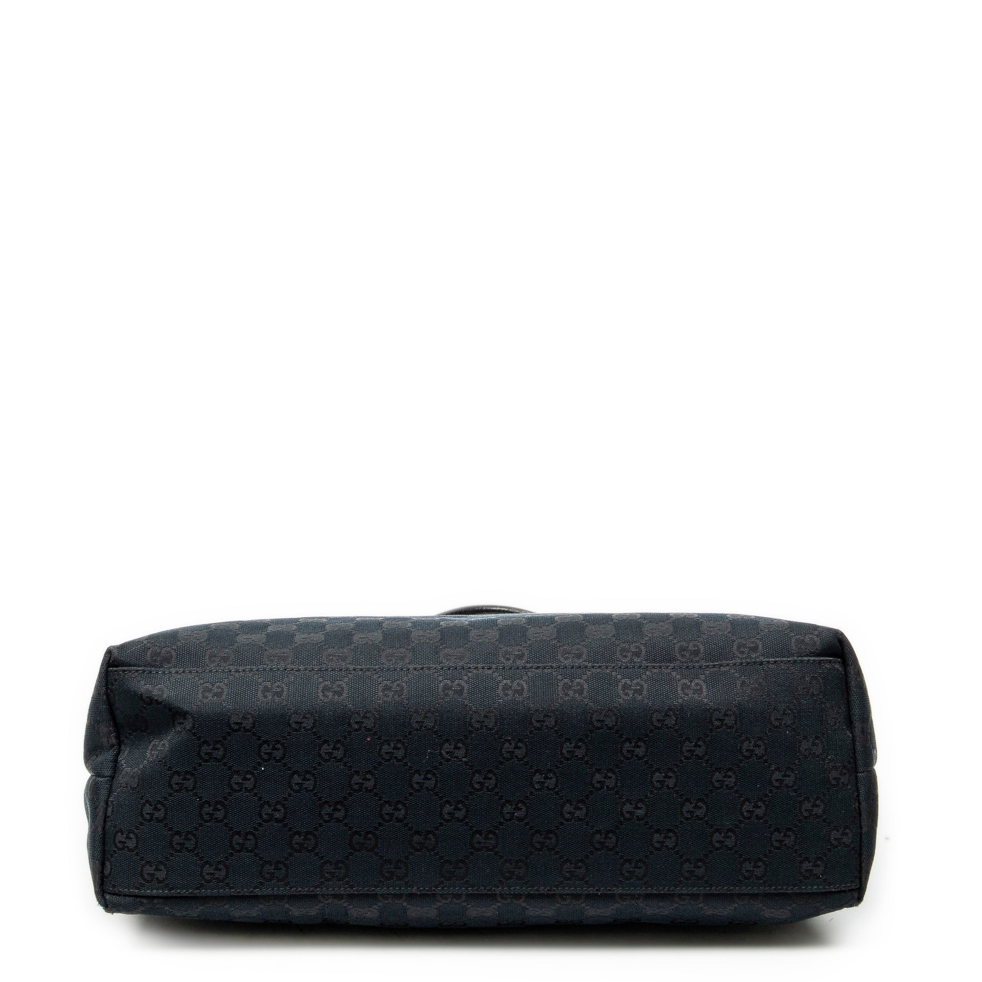 Shoulder Bag Web Large Diaper Tote Black Monogrammed Canvas