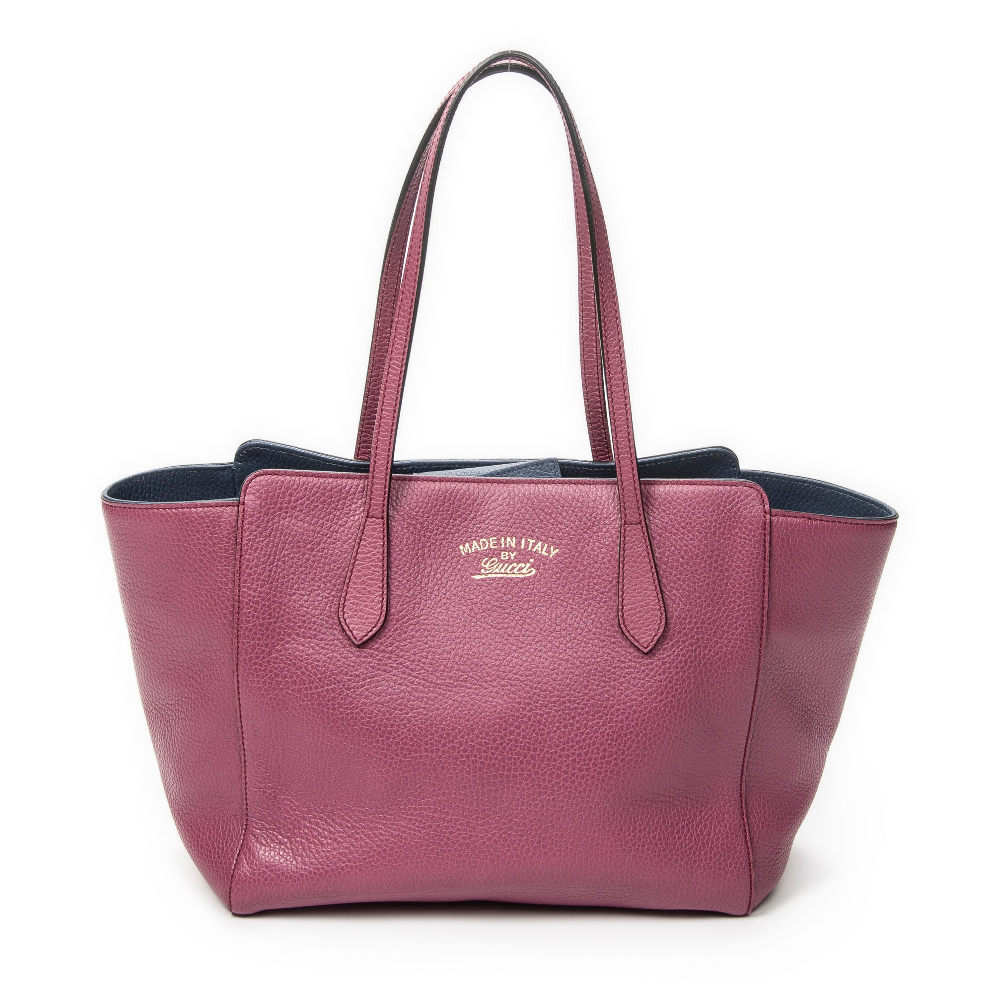 Bolso de hombro pequeño Swing Tote de piel de becerro púrpura
