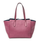 Shoulder Bag Small Swing Tote Purple Calfskin Leather
