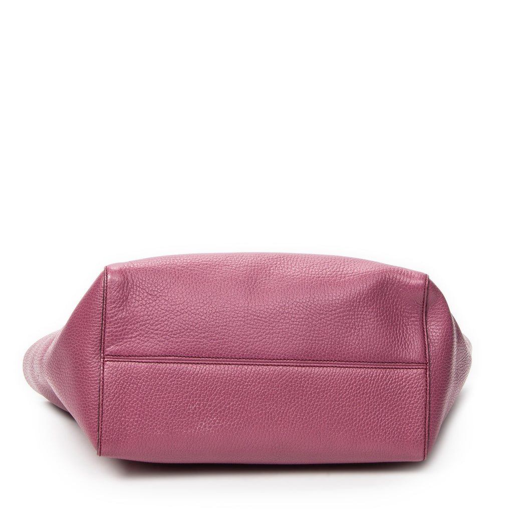 Shoulder Bag Small Swing Tote Purple Calfskin Leather