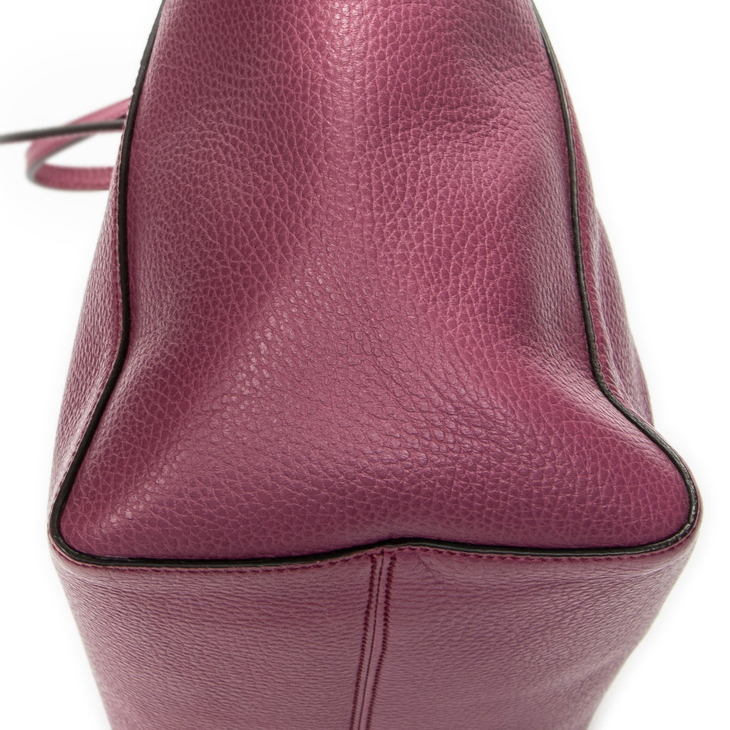 Shoulder Bag Small Swing Tote Purple Calfskin Leather