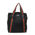 Shoulder Bag Open Shopper Tote Black Monogrammed Canvas