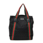 Shoulder Bag Open Shopper Tote Black Monogrammed Canvas