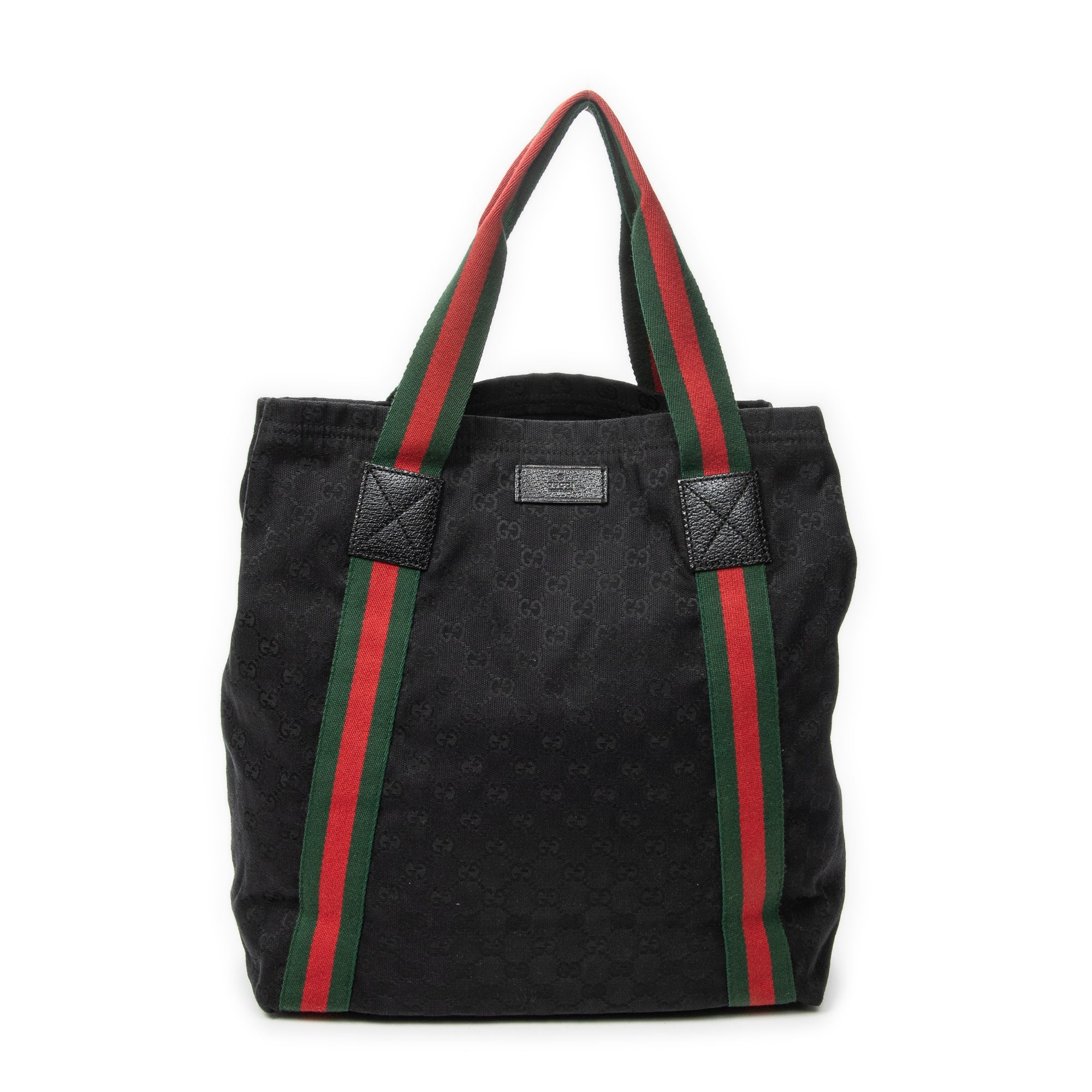 Shoulder Bag Open Shopper Tote Black Monogrammed Canvas