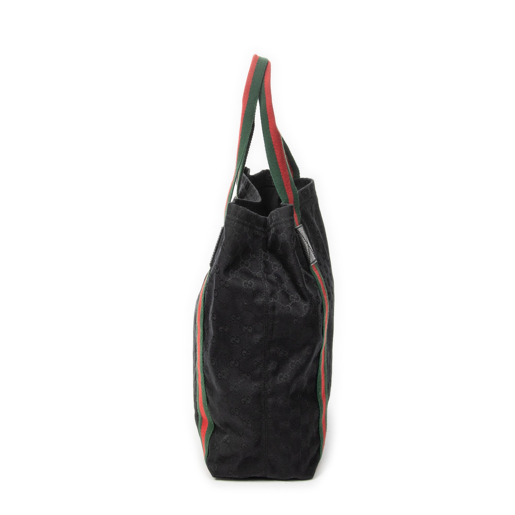 Shoulder Bag Open Shopper Tote Black Monogrammed Canvas