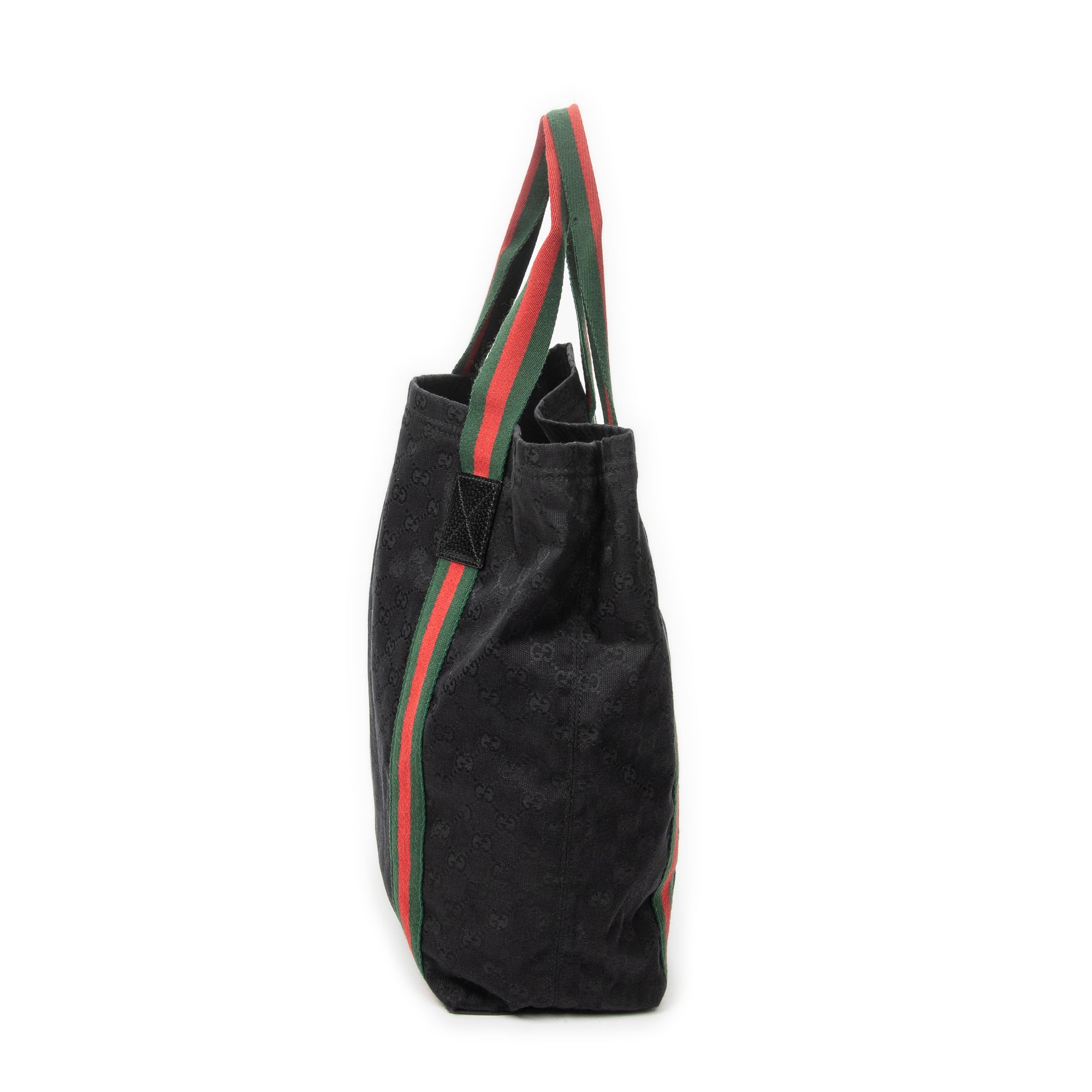 Shoulder Bag Open Shopper Tote Black Monogrammed Canvas
