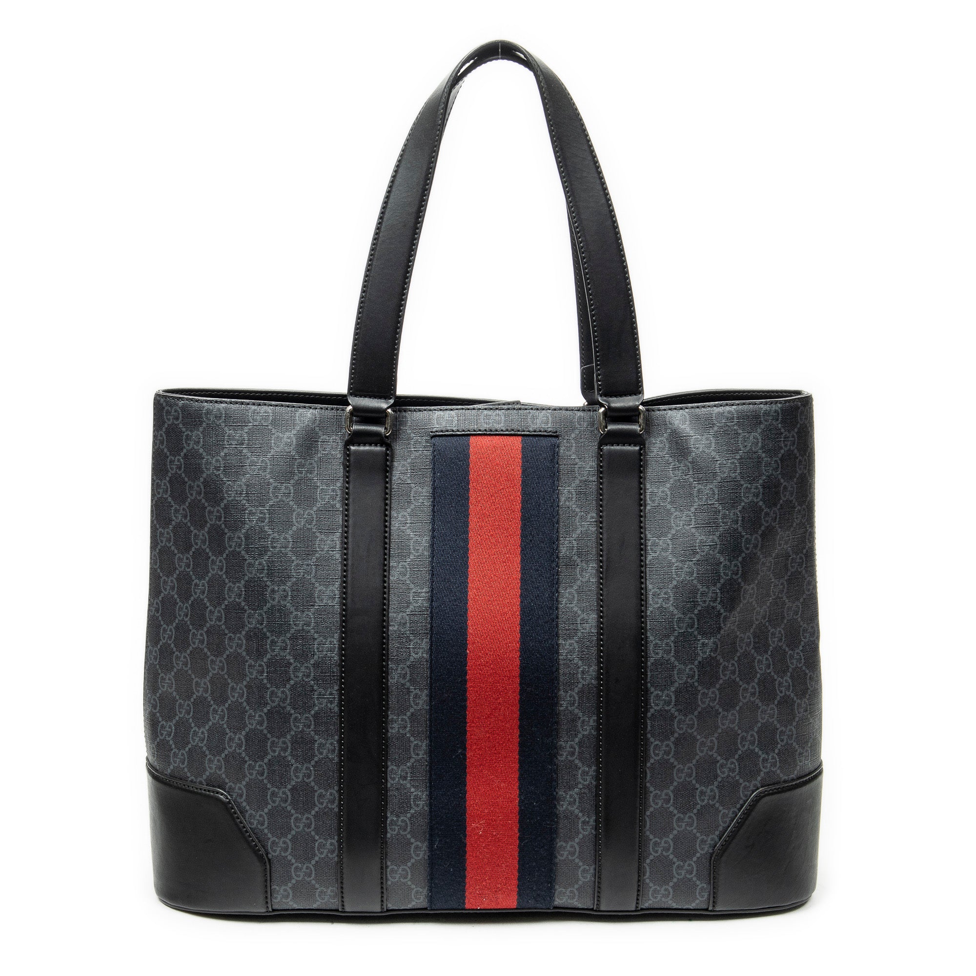 Shoulder Bag Large Web Shopping Tote Black Supreme Coated Canvas