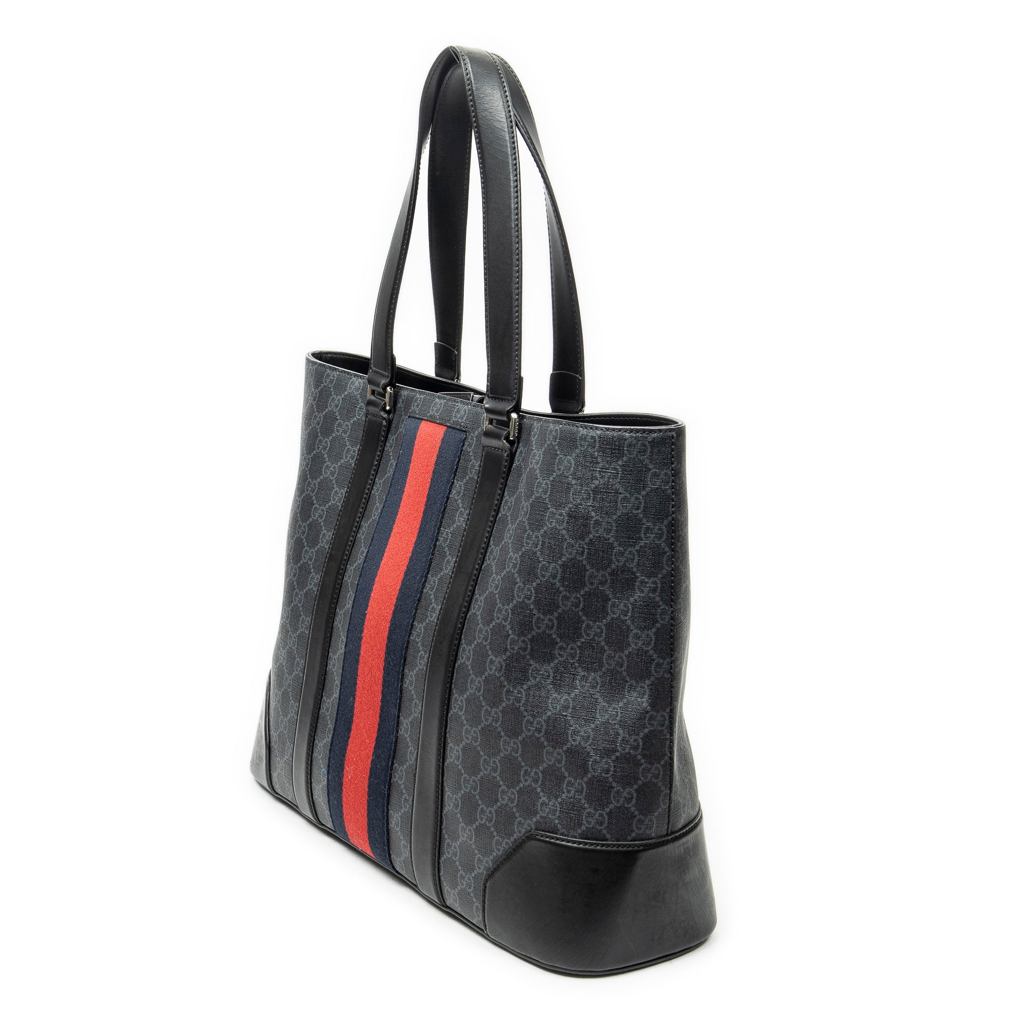 Shoulder Bag Large Web Shopping Tote Black Supreme Coated Canvas