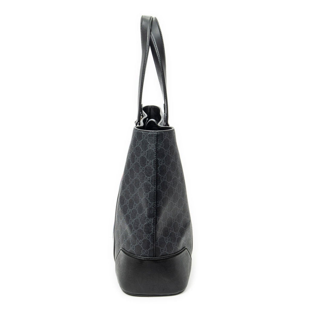Shoulder Bag Large Web Shopping Tote Black Supreme Coated Canvas