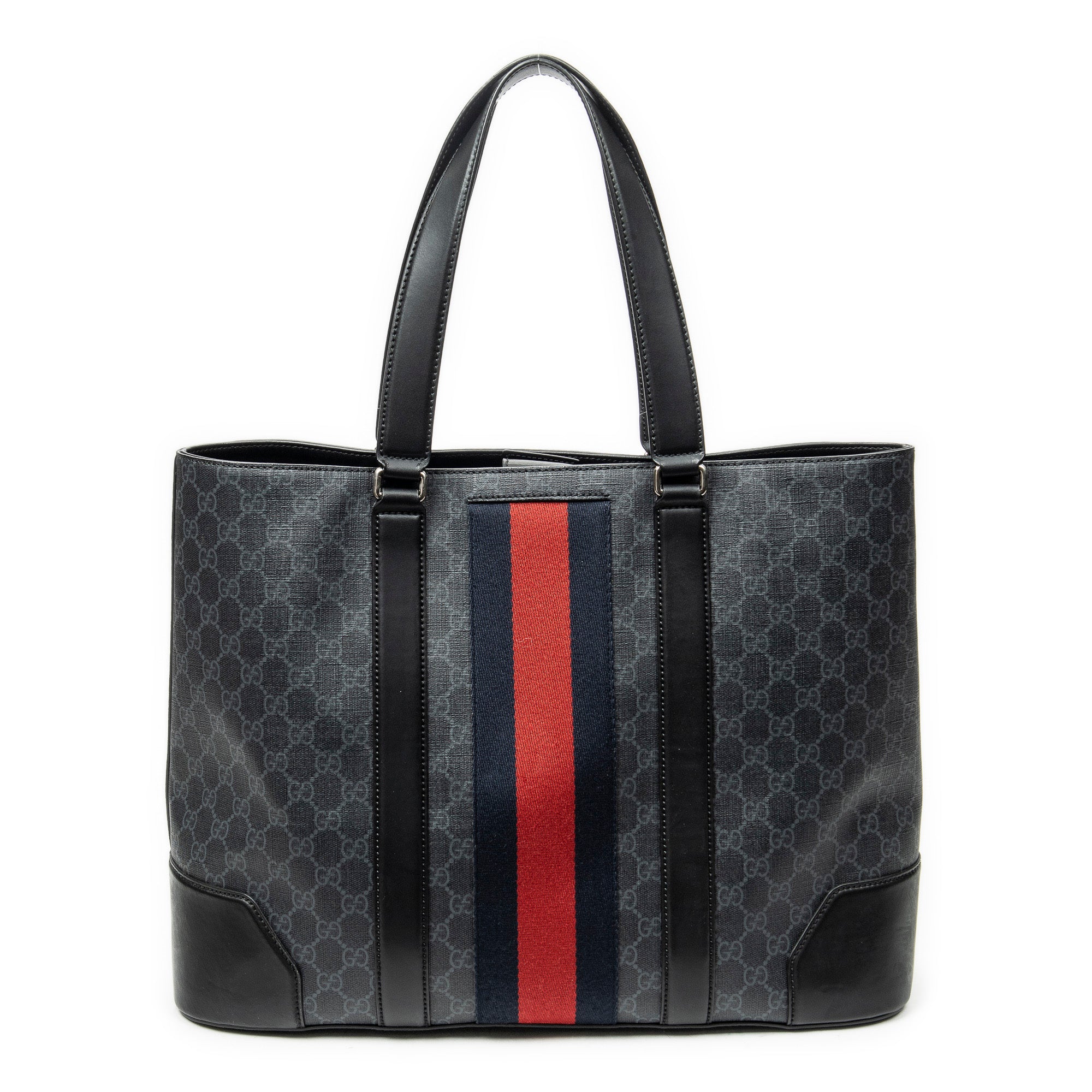 Shoulder Bag Large Web Shopping Tote Black Supreme Coated Canvas