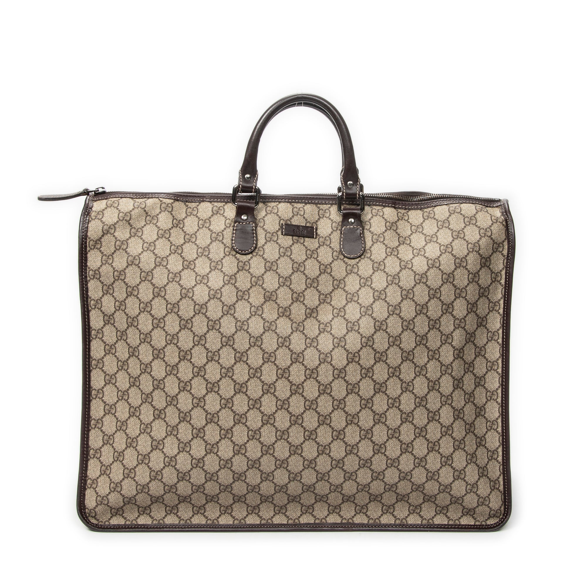 Handbag Large Square Tote Beige Supreme Coated Canvas