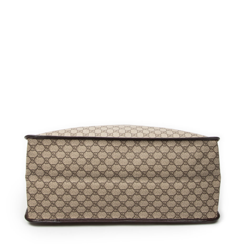 Handbag Large Square Tote Beige Supreme Coated Canvas