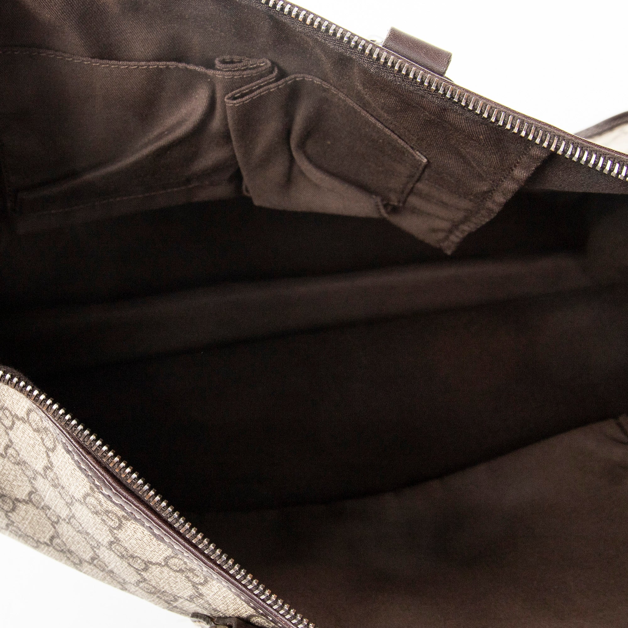 Handbag Large Square Tote Beige Supreme Coated Canvas