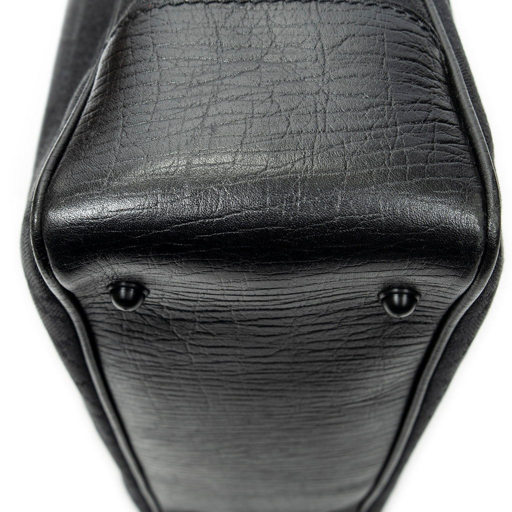 Shoulder Bag Square Bamboo Classic Tote Black Monogrammed Canvas