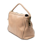 Shoulder Bag Bamboo Tassel Zip Tote Pink Calfskin Leather