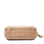 Shoulder Bag Bamboo Tassel Zip Tote Pink Calfskin Leather