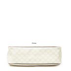 Shoulder Bag Front Pocket Zip Hobo Ivory Supreme Coated Canvas
