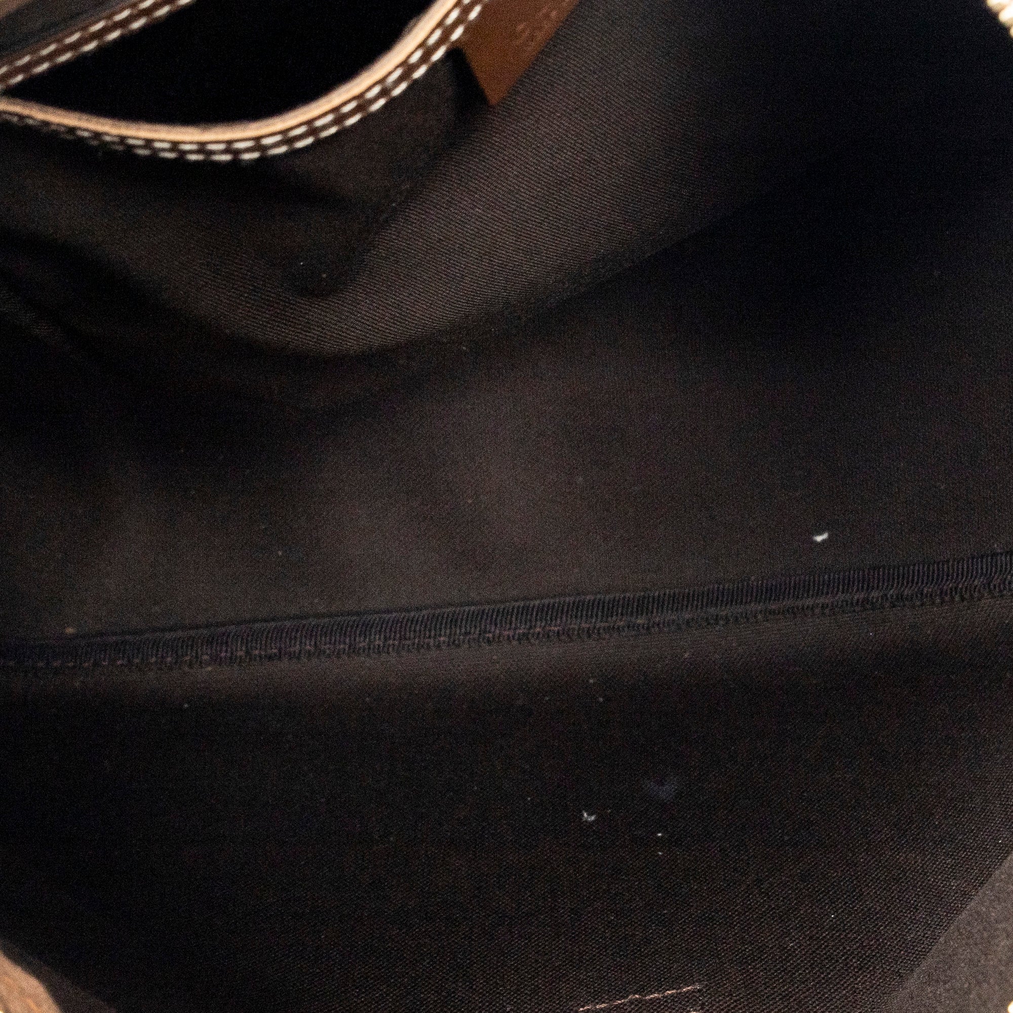 Shoulder Bag Front Pocket Zip Hobo Ivory Supreme Coated Canvas