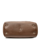 Shoulder Bag Bamboo Shopper Tote Brown Grained Calfskin Leather