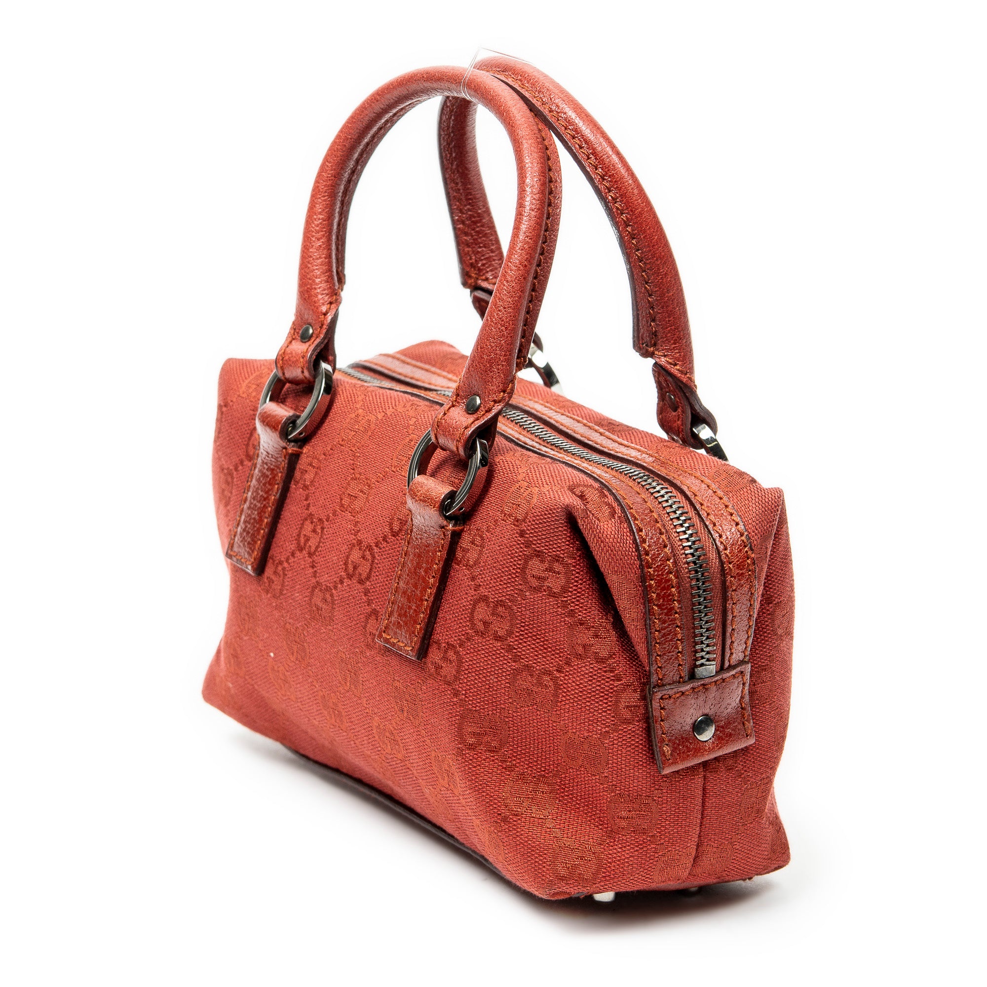 Handbag Mini Boston Red Monogrammed Canvas