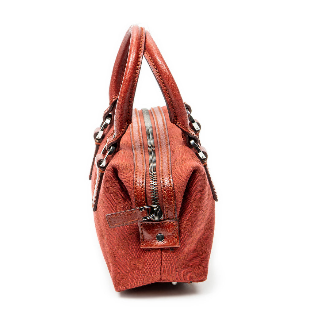Handbag Mini Boston Red Monogrammed Canvas