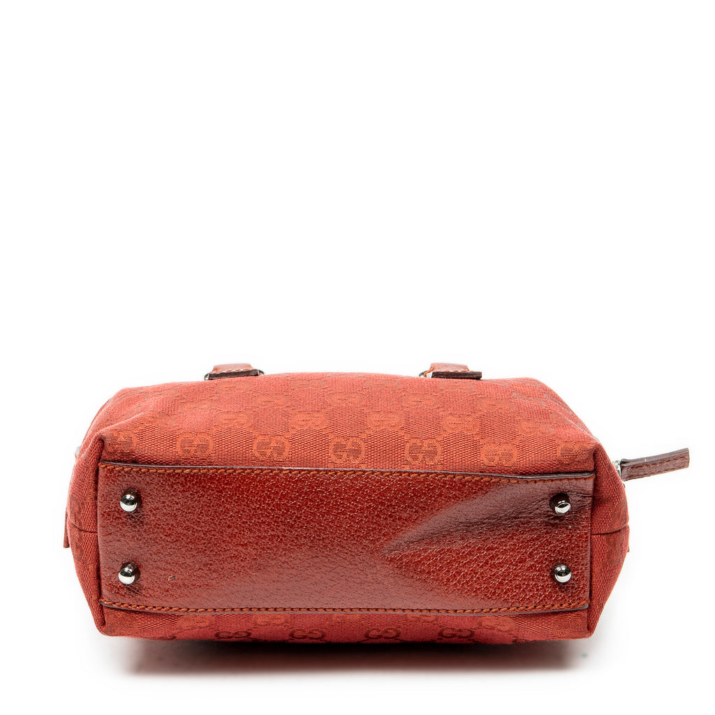 Handbag Mini Boston Red Monogrammed Canvas