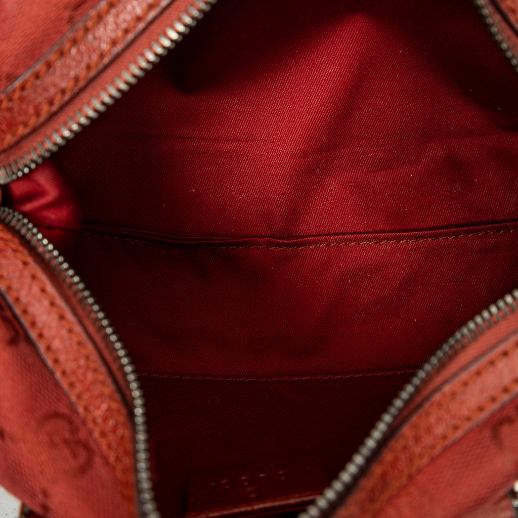 Handbag Mini Boston Red Monogrammed Canvas