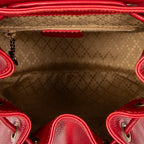Backpack Mini Bamboo Backpack Red Calfskin Leather