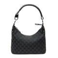 Shoulder Bag Small Hobo Bag Black Monogrammed Canvas