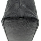 Shoulder Bag Small Hobo Bag Black Monogrammed Canvas