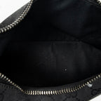 Shoulder Bag Small Hobo Bag Black Monogrammed Canvas
