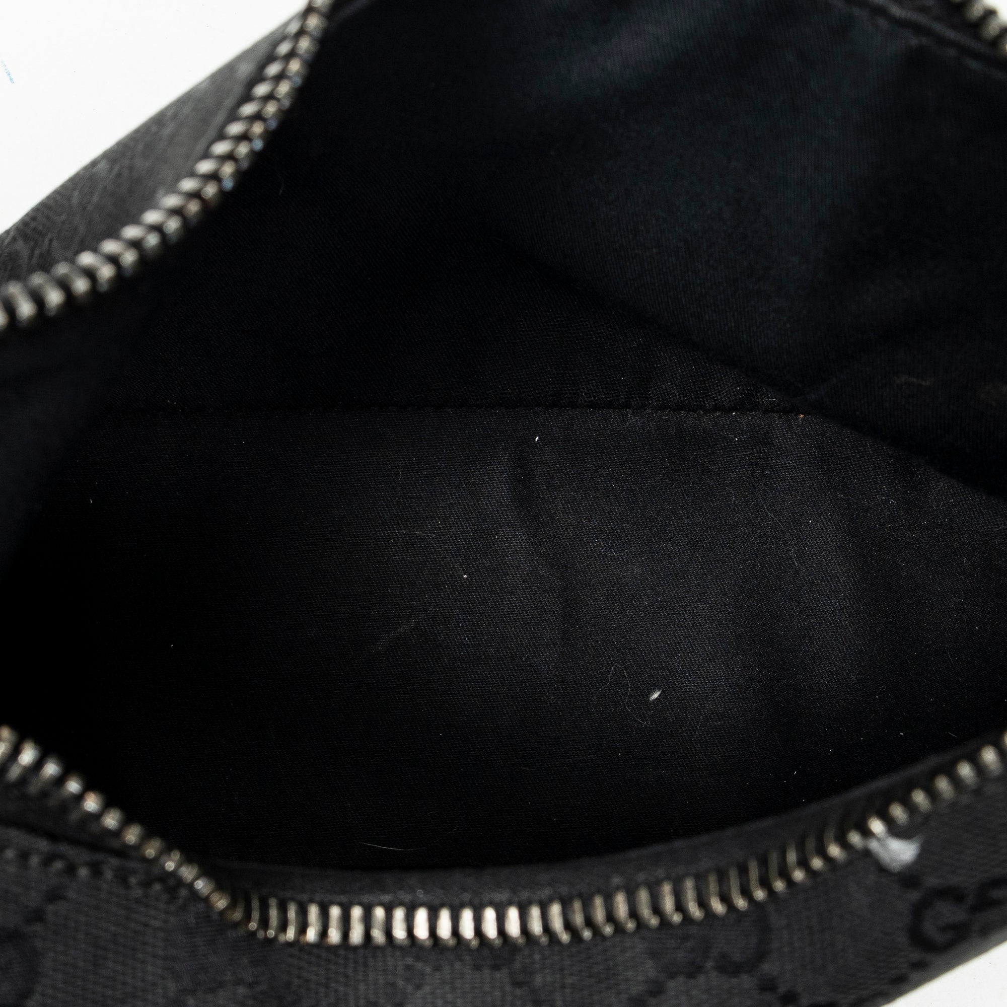 Shoulder Bag Small Hobo Bag Black Monogrammed Canvas