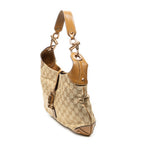Shoulder Bag Nailhead Jackie Tan Monogrammed Canvas