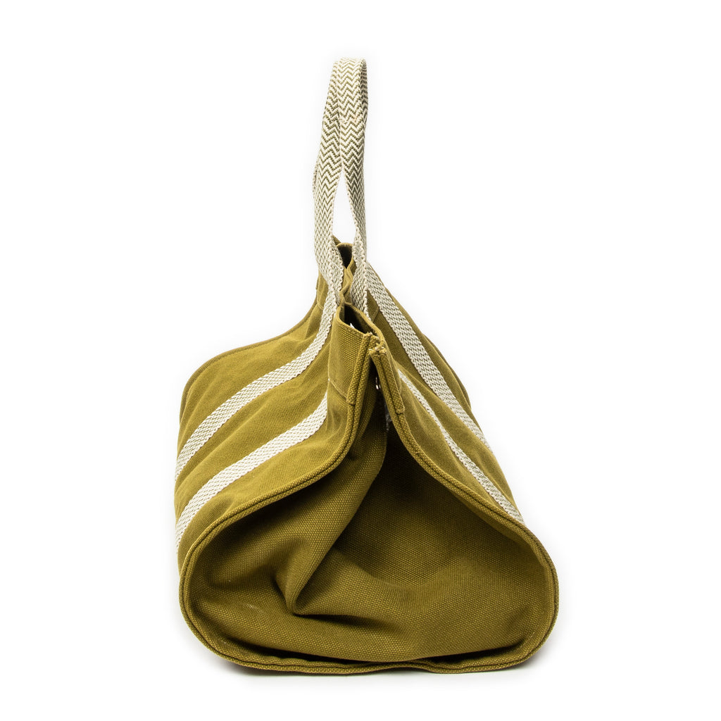Handbag Cannes MM Green Toile Canvas