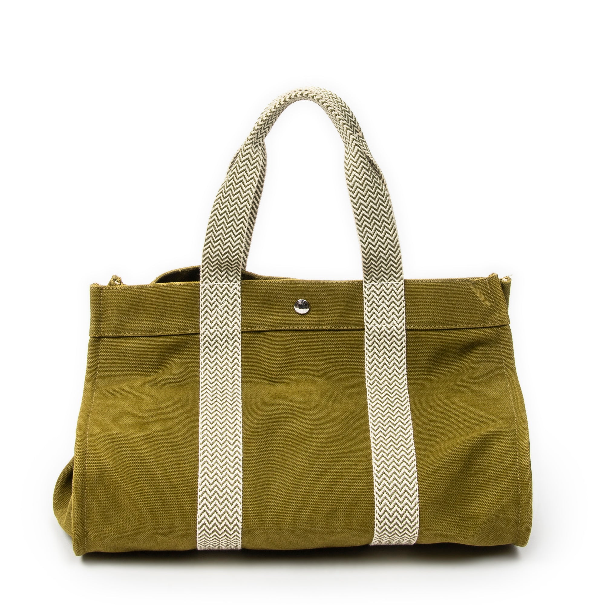 Handbag Cannes MM Green Toile Canvas