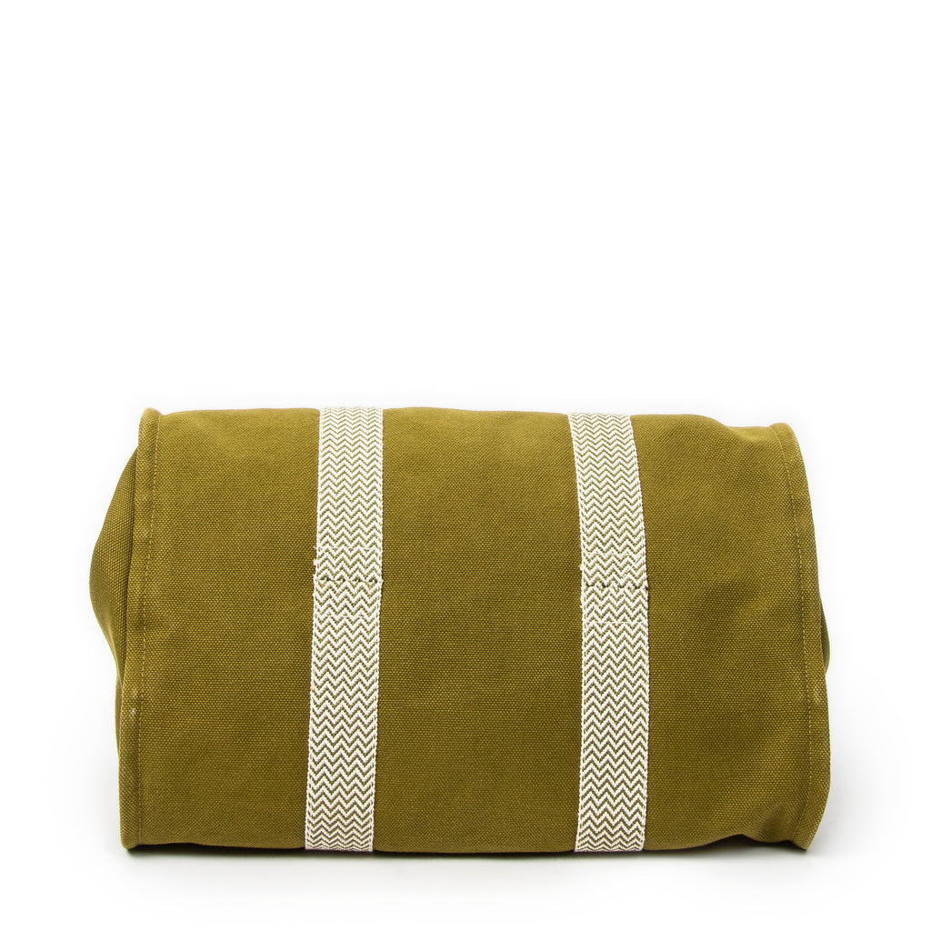Handbag Cannes MM Green Toile Canvas