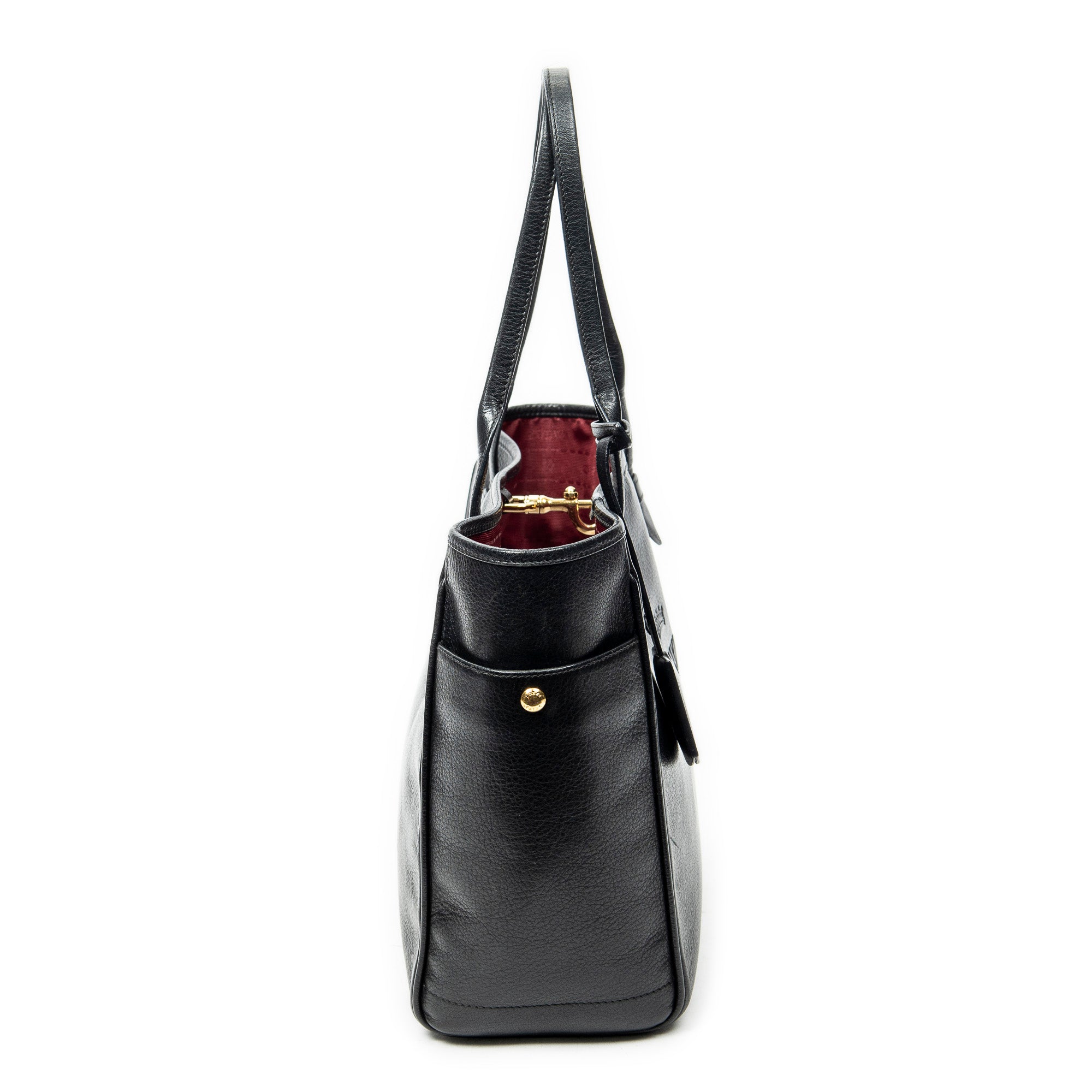 Shoulder Bag Heritage Tote Black Grained Calfskin Leather