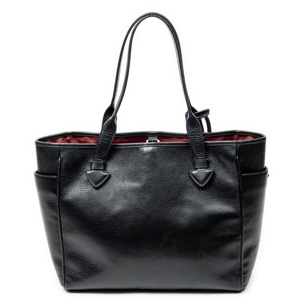 Shoulder Bag Heritage Tote Black Grained Calfskin Leather
