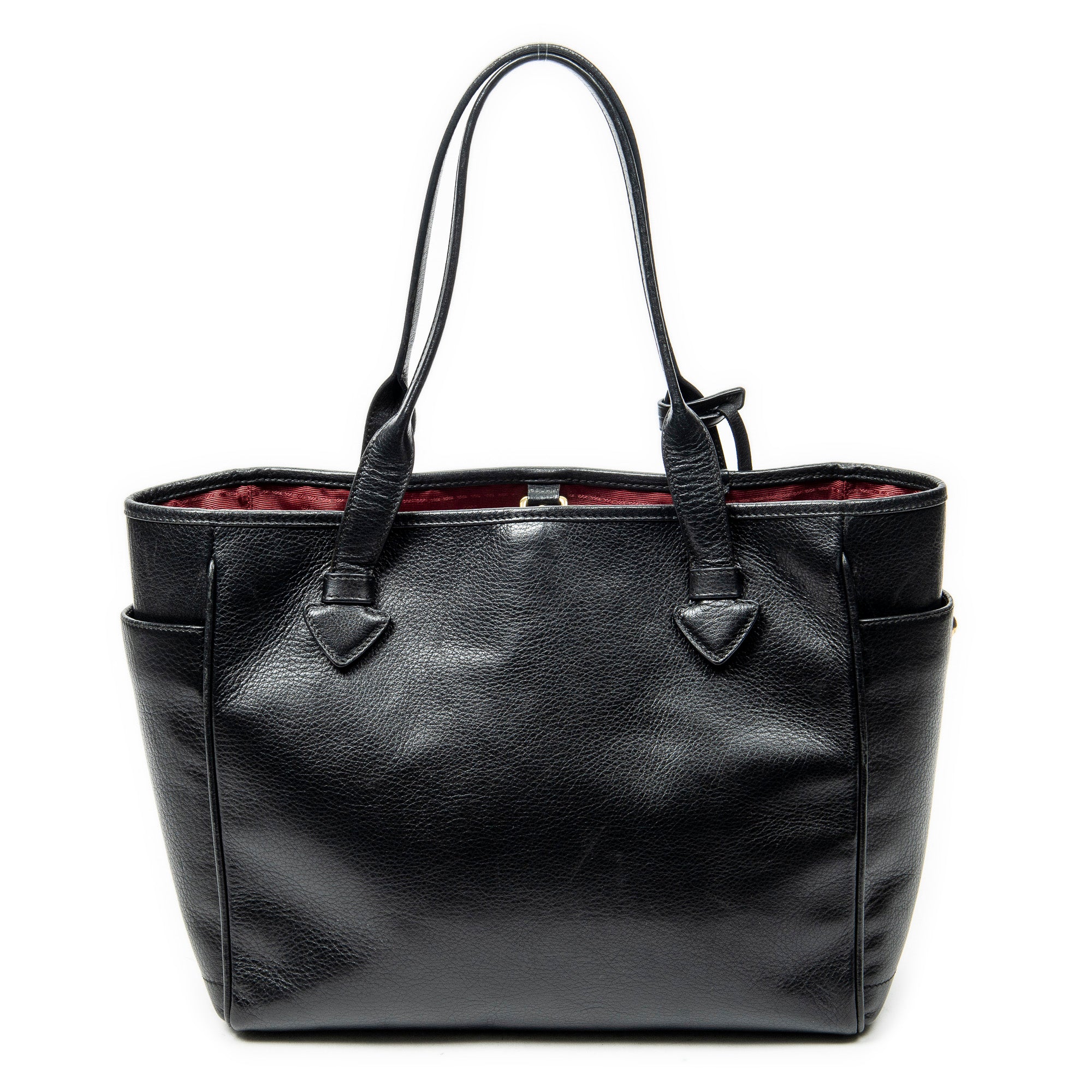 Shoulder Bag Heritage Tote Black Grained Calfskin Leather