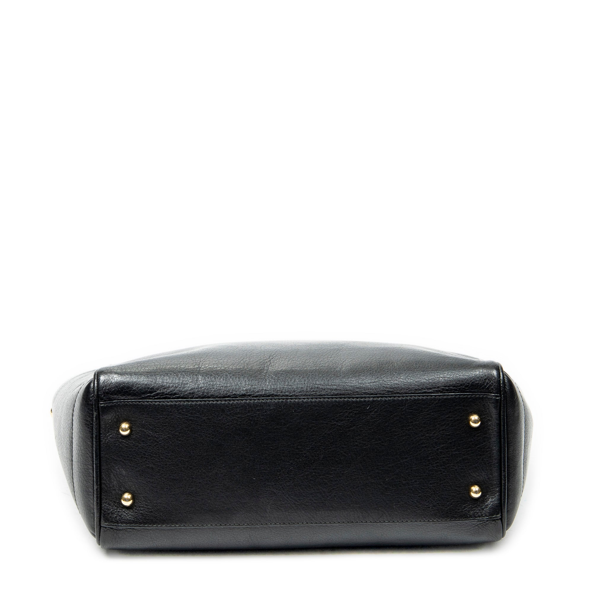 Shoulder Bag Heritage Tote Black Grained Calfskin Leather