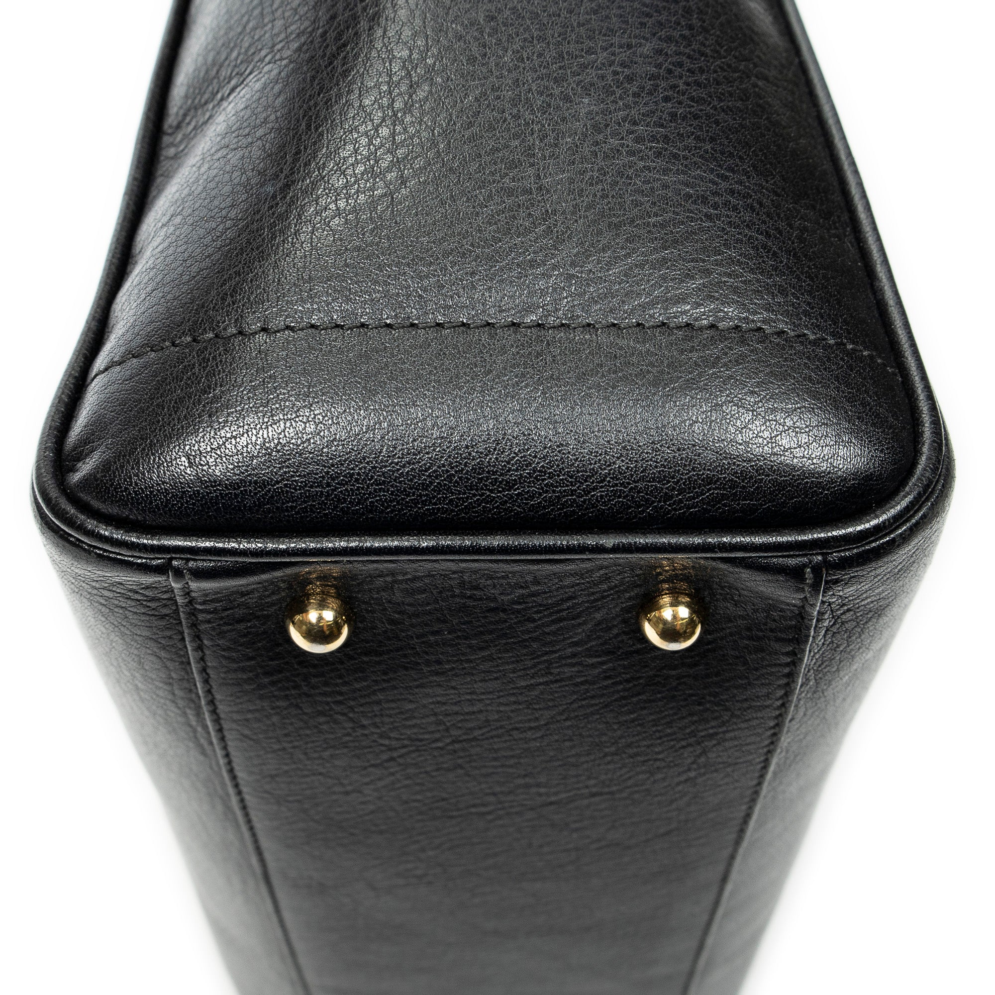 Shoulder Bag Heritage Tote Black Grained Calfskin Leather