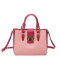 Shoulder Bag Pushlock Executive Tote Pink Calfskin Leather