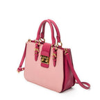 Shoulder Bag Pushlock Executive Tote Pink Calfskin Leather