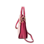 Shoulder Bag Pushlock Executive Tote Pink Calfskin Leather
