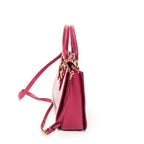 Shoulder Bag Pushlock Executive Tote Pink Calfskin Leather