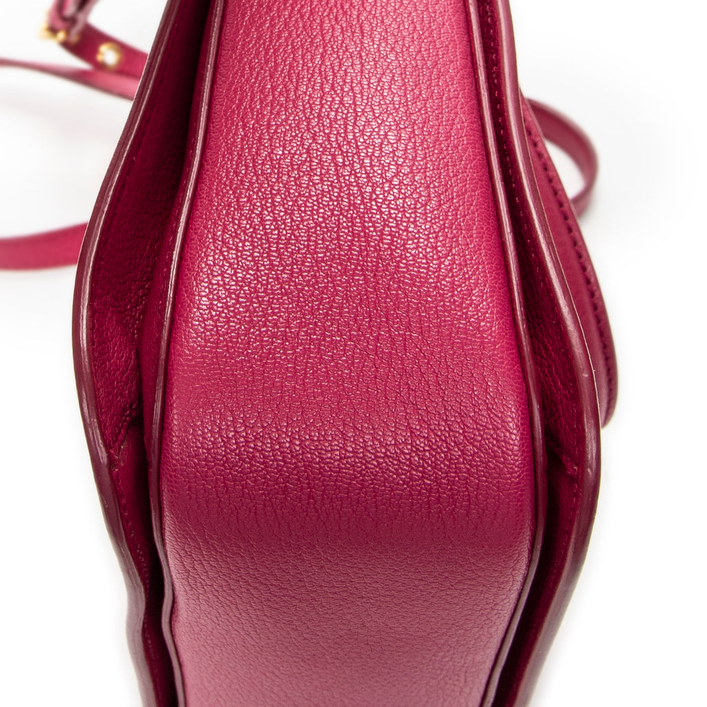 Shoulder Bag Pushlock Executive Tote Pink Calfskin Leather