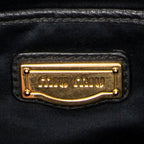 Shoulder Bag Open Tote Black Calfskin Leather